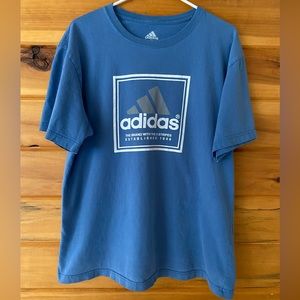 Adidas blue and white shirt. Size large